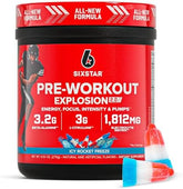 Six Star Pre-Workout Powder for Men & Women, ICY Rocket Freeze (30 Servings) - Preworkout Explosion 2.0 Energy Powder Drink Mix with Beta-Alanine & Caffeine - Sports Nutrition Supplement Products