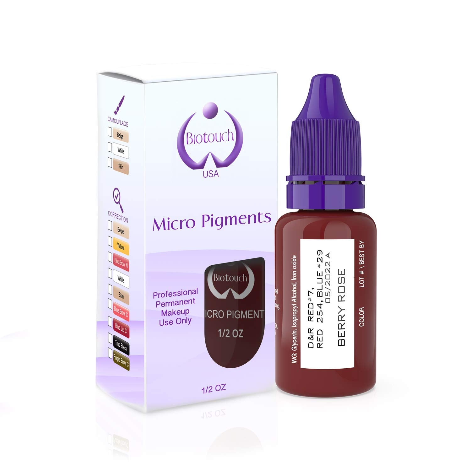 Biotouch Lip Micro Pigment Berry Rose - Permanent Makeup Ink for Lips