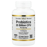 California Gold Nutrition Probiotics - 10 Strain, 25 Billion CFU, 180 Veggie Capsules
