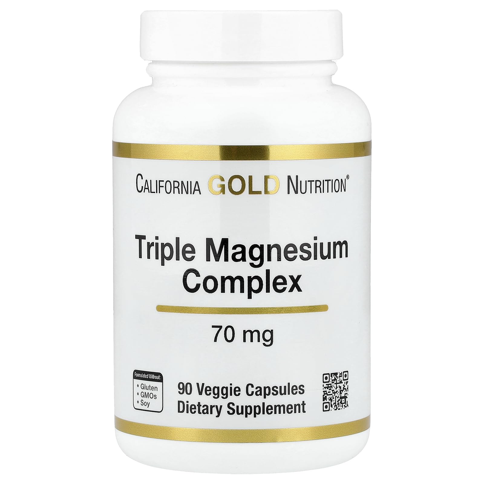 California Gold Nutrition Triple Magnesium Complex - 70mg Multi-Form Formula