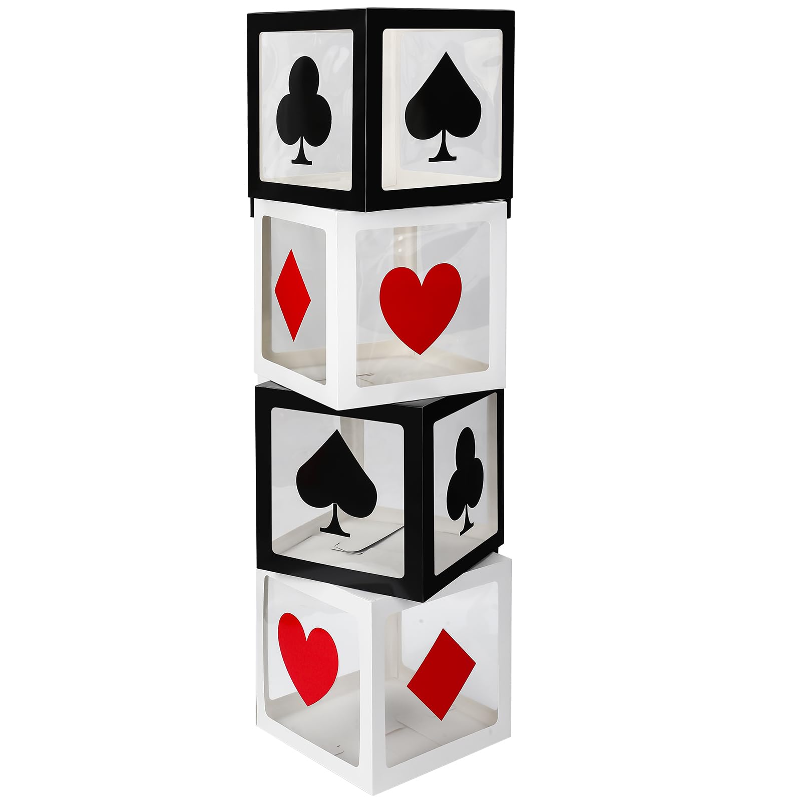 4 Pcs Large Casino Dice Favor Boxes 12 x 12 x 12 Inch - Jumbo Giant Dice Centerpieces for Vegas Theme Party Decorations, Graduation, Prom, Birthday Party Supply