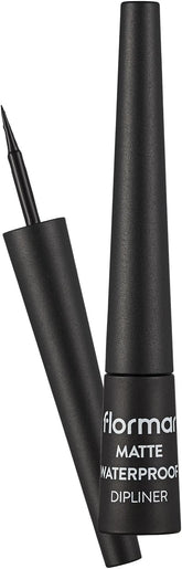 Flormar Matte Waterproof Dipliner Eyeliner - Black, 24H