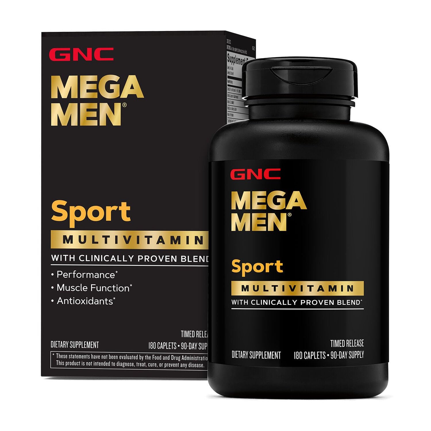 GNC Mega Men Sport Multivitamin - 180 Tablets for Performance & Muscle Function