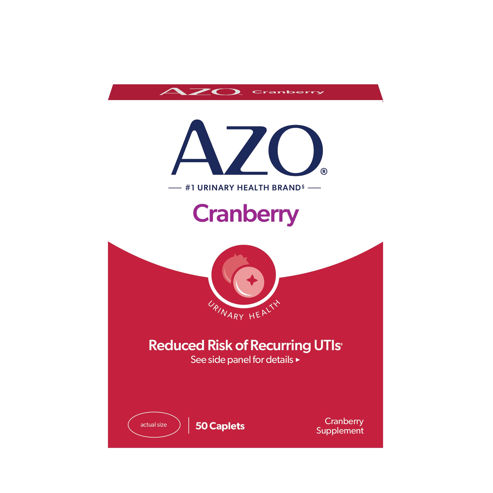 AZO Urinary Tract Health Cranberry Caplets - 50 Count | Fast Urinary Support