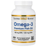 California Gold Nutrition Omega-3 Premium Fish Oil - 100 Softgels (1,100 mg)