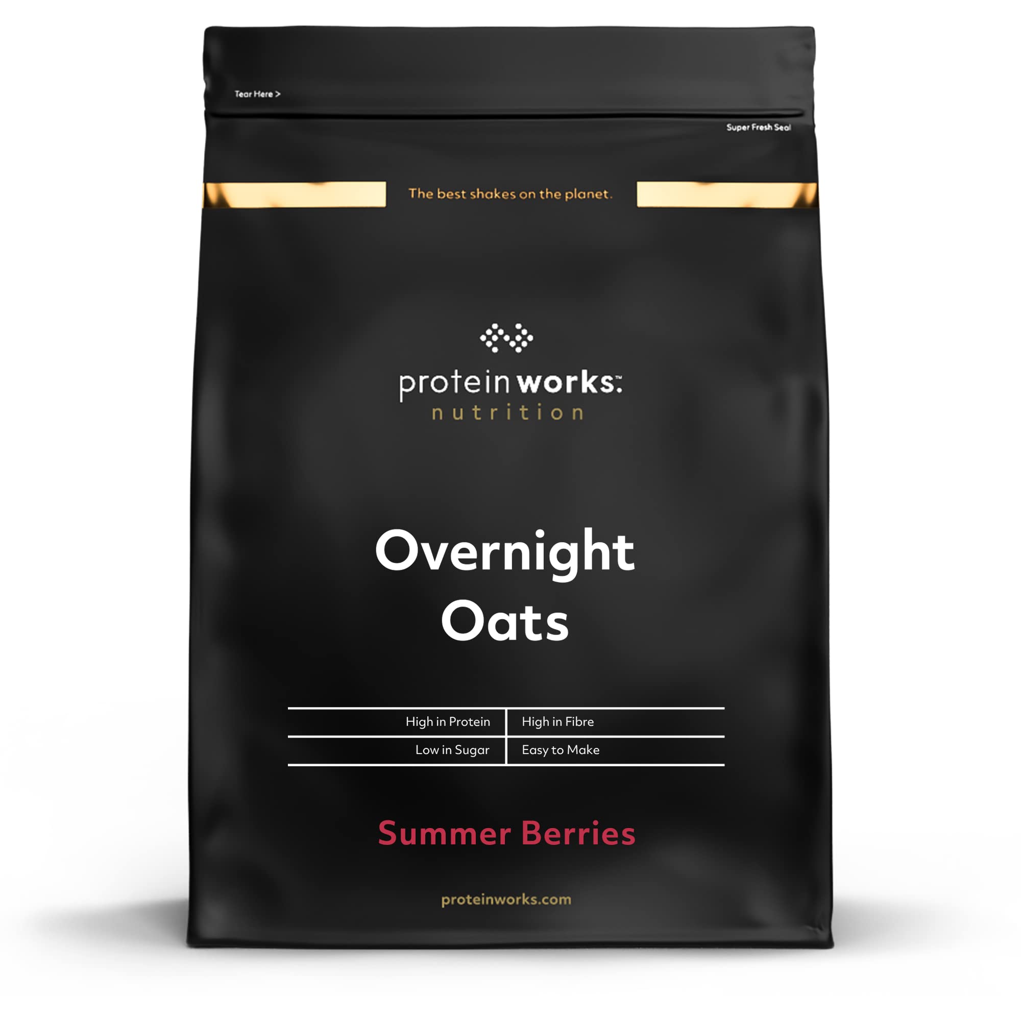 Protein Works Summer Berries Overnight Oats | High Protein Breakfast | 500g