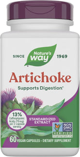 Nature's Way Artichoke Premium Extract, Supports Digestion*, Non-GMO Project Verified, Vegan, Gluten-Free, 60 Capsules (Packaging May Vary)
