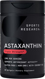 Sportgs Research Triple Strength Astaxanthin (12mg) with Organic Coconut Oil | Non-GMO, Soy & Gluten Free - 60 Mini Softgels (2 Month Supply)