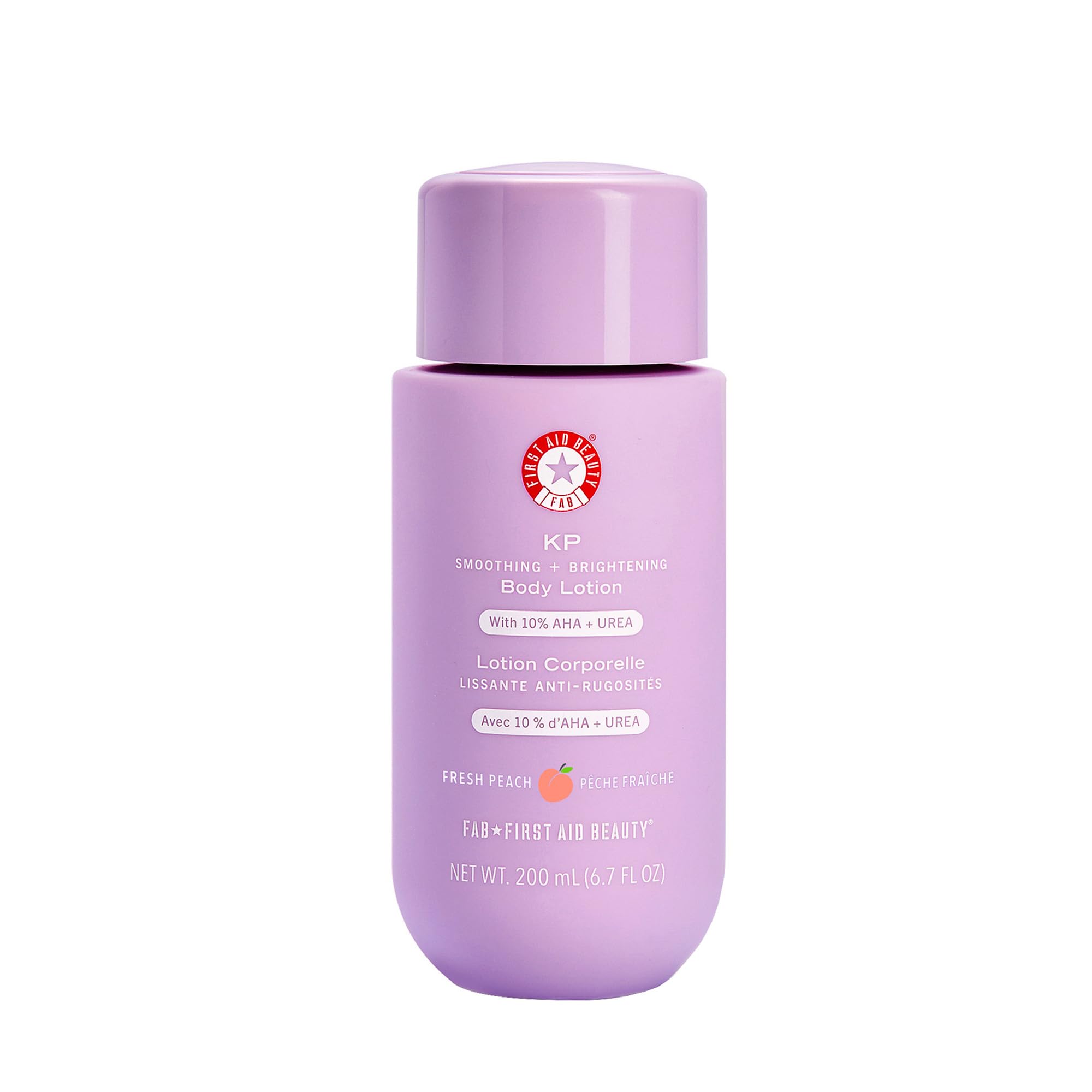 First Aid Beauty KP Smoothing Lotion - 10% AHA, Exfoliating & Moisturizing, Bump Reduction, Peach Scent, 189.9 g
