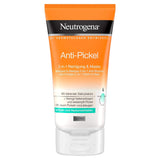 Neutrogena Anti-Pimple Facial Cleanser with Salicylic Acid - 2-in-1 Cleansing & Mask for Blemished Skin, Oil-Free, 150 ml