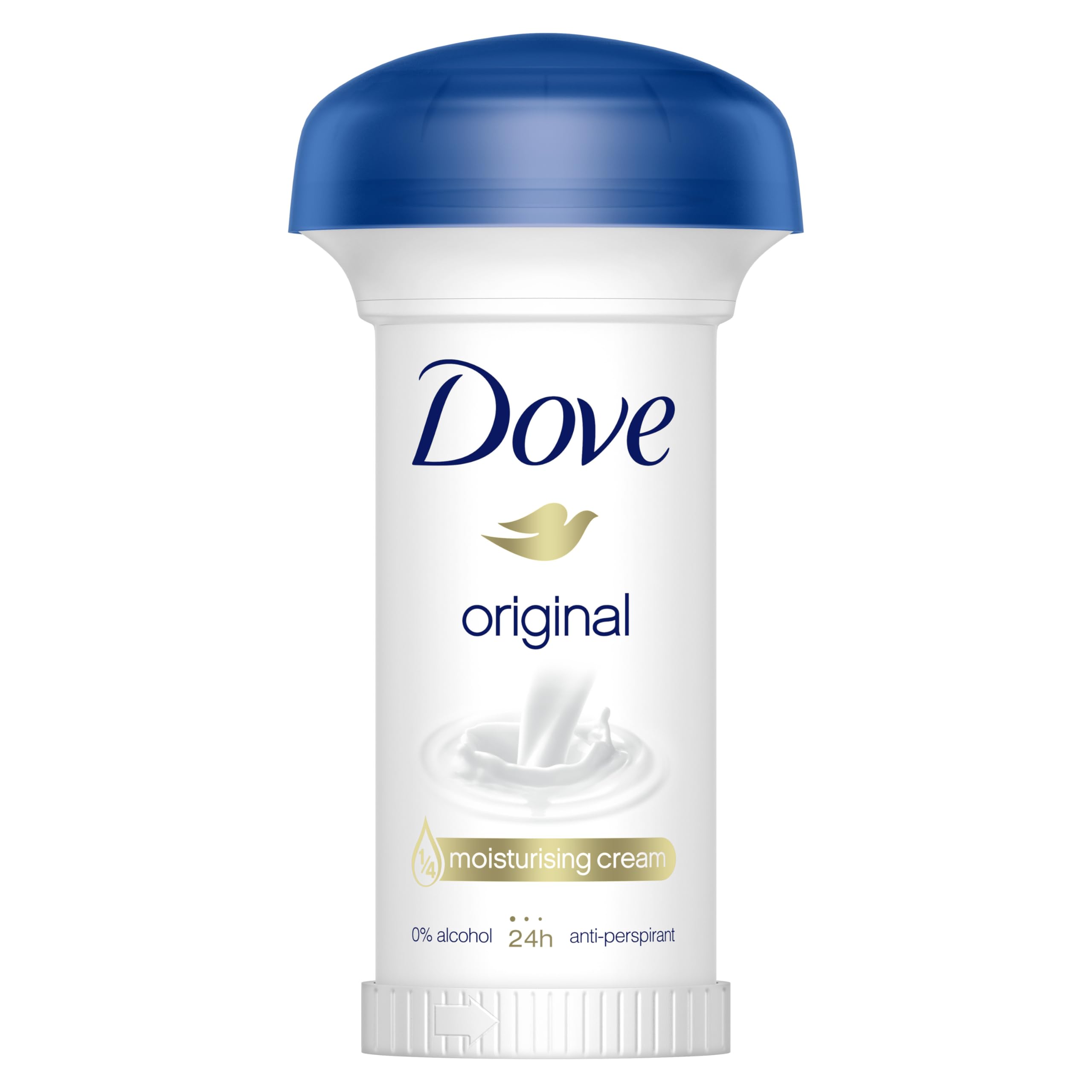 Dove Women Antiperspirant Deodorant Roll-On - 24H Protection, Original, Alcohol-Free with Moisturizing Cream - 50ml