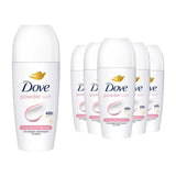 Dove Powder Anti-Perspirant Roll On Deodorant - 48H Protection, 6x 50ml