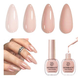 AZUREBEAUTY Nude Nail Polish Set - Light Brown Quick Dry Lacquer (2 PCS)