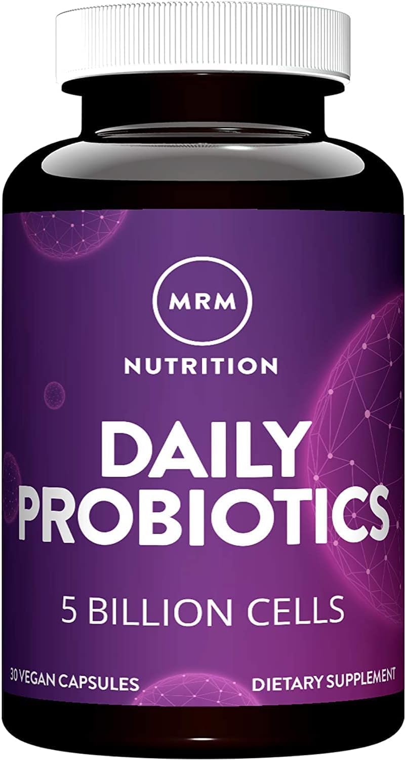 MRM Nutrition Daily Probiotics - 5 Billion CFU, 16 Strains, Prebiotics & Postbiotics for Gut & Immune Health - 30 Servings