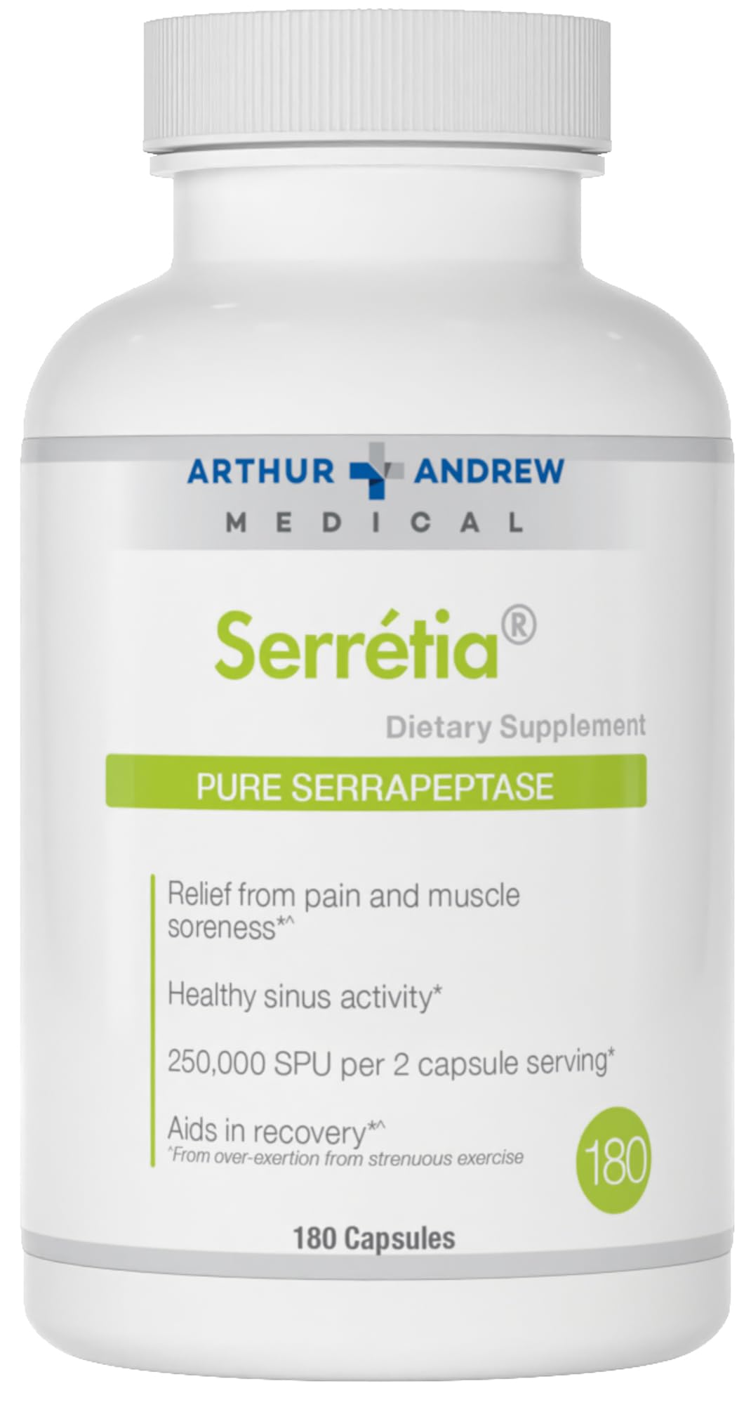 Arthur Andrew Medical Serretia Serrapeptase 500mg Capsules - 180 Count