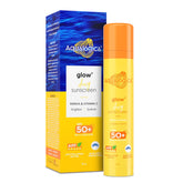 Aqualogica Glow+ Dewy Sunscreen SPF 50 PA++++ | Vitamin C & Hyaluronic Acid | Brightening & Hydrating | No White Cast | 50g