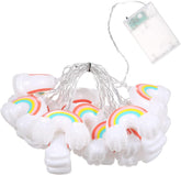 10FT 20LED Rainbow String Lights - Decorative Fairy Lights with Always On & Flashing Modes for Festivals, Carnival, and Parties