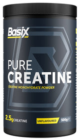 BASIX Pure Creatine Monohydrate Unflavored - 500g for Muscle & Performance