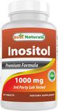 Best Naturals Inositol 1000mg - Mood, Hormone & Cellular Health - 60 Tablets