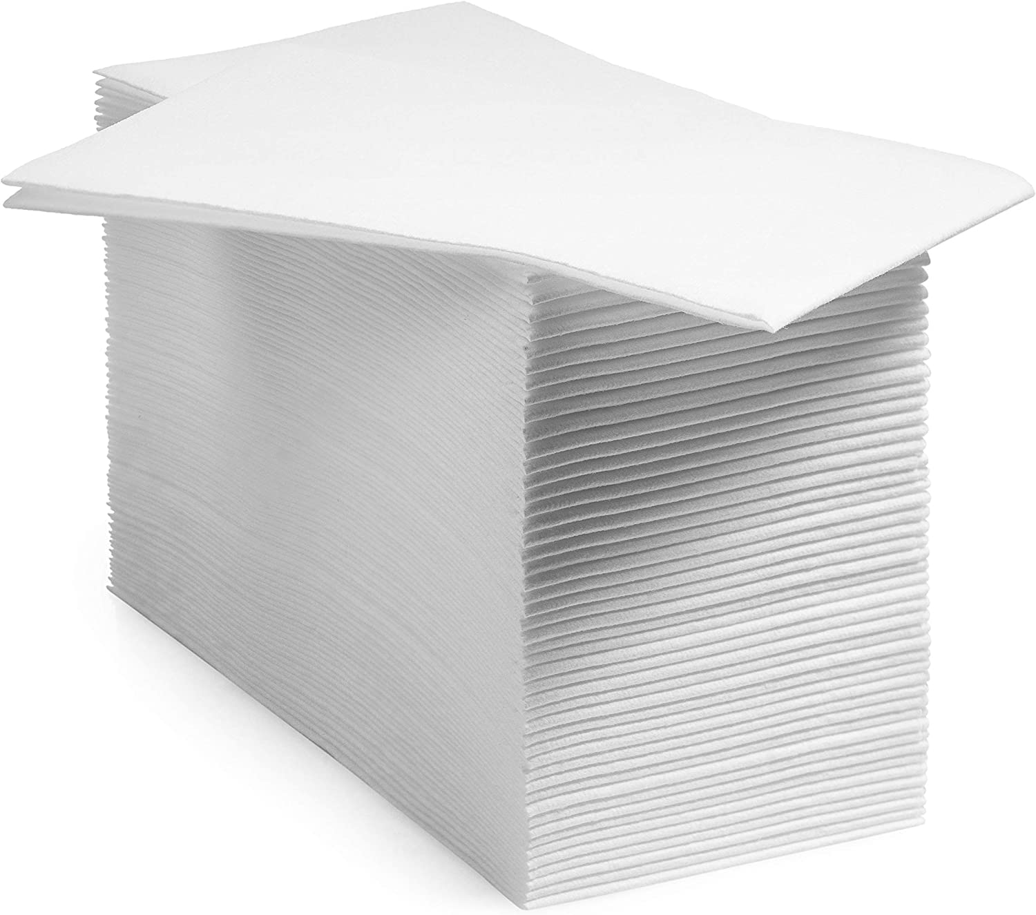 CHEERDO Linen Feel Disposable Bathroom Napkins - 50 Pack White Guest Towels