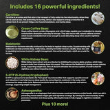 Bed Time Burner | Max Strength Night Time Fat Burner Weight Loss Pills for Women & Men | Appetite Suppressant, Belly Fat Burner, Sleep Aid, Carb Blocker | 16 Ingredients for Fast Results - 60 Caps