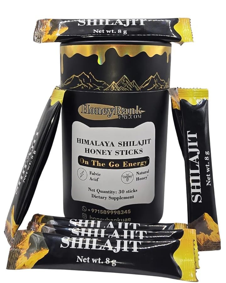 Himalayan Shilajit 30 Sticks - Pure Natural Resin for Energy, Stamina & Vitality - Convenient Stick Packs for Strength & Endurance