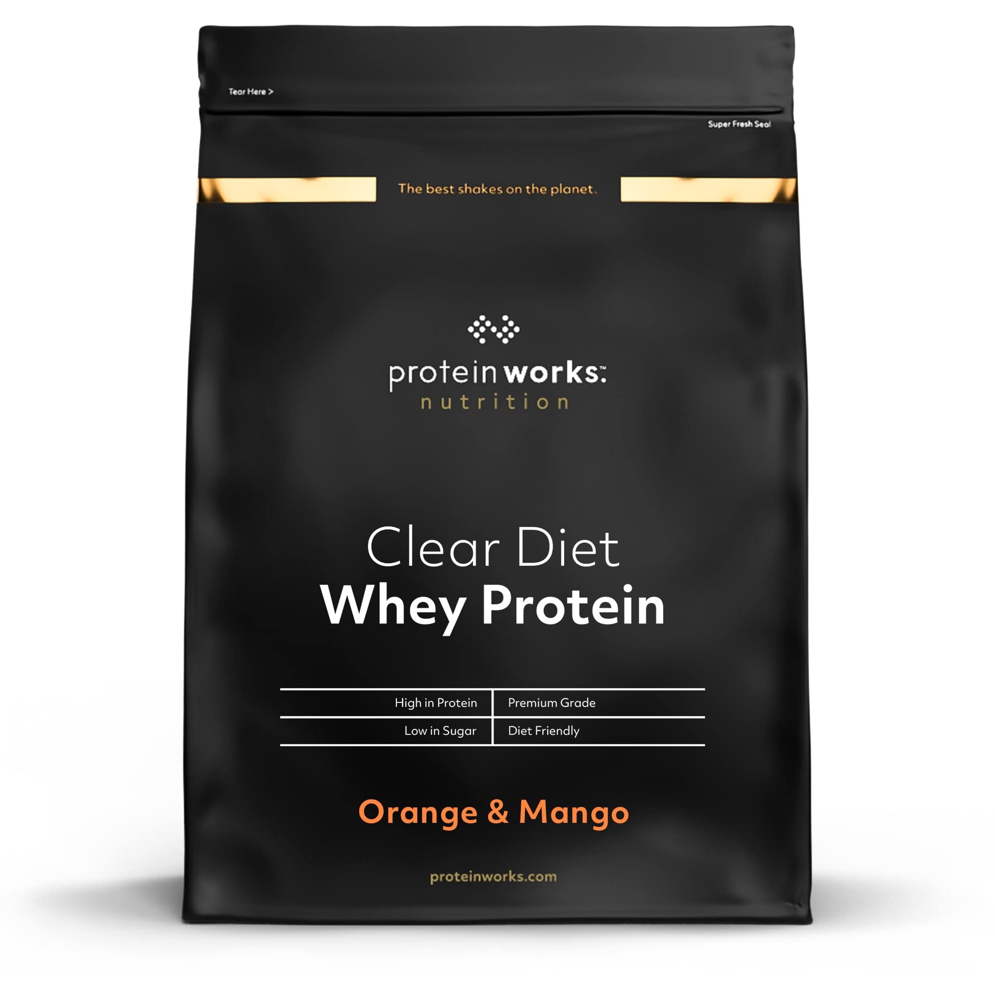 Protein Works Clear Diet Whey Isolate - Orange & Mango - Zero Sugar & Fat - 20 Servings