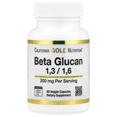 California Gold Nutrition Beta Glucan 1-3, 1-6, 200mg - Immune Support - 60 Veggie Capsules