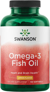 Swanson Omega-3 Fish Oil: Heart, Brain & Joint Support (150 Softgels)