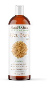 Rice Bran Oil 16oz - 100% Pure Natural Oil for Skin, Face, Hair & Body Care