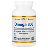 California Gold Nutrition Omega 800 Fish Oil - 1000mg, 90 Gelatin Softgels