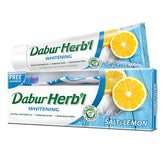Dabur Herbal Whitening Toothpaste with Salt & Lemon (150g + Toothbrush)