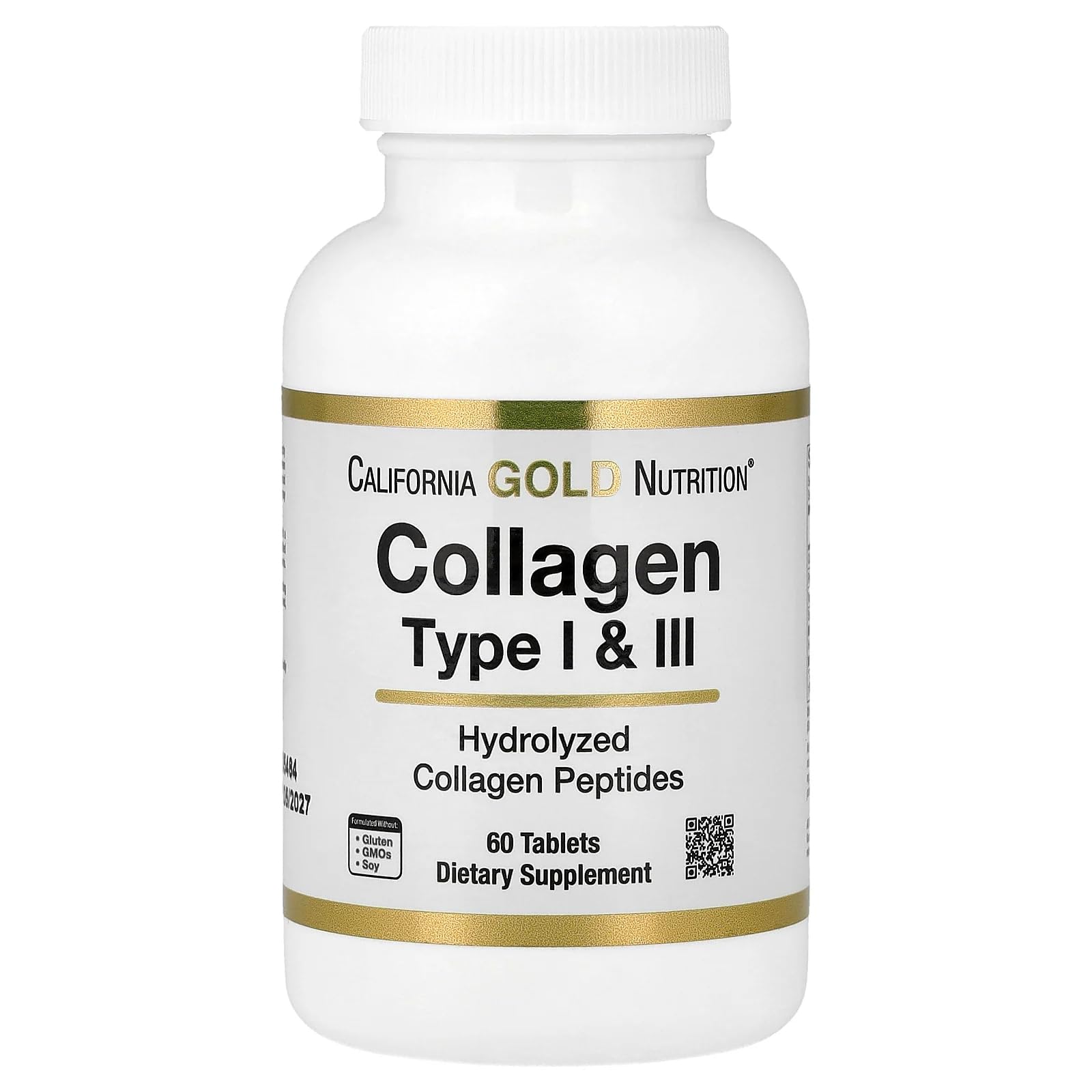 California Gold Nutrition Hydrolyzed Collagen Type I & III, 60 Tablets