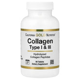 California Gold Nutrition Hydrolyzed Collagen Type I & III, 60 Tablets