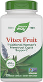 Nature's Way Vitex Fruit, Traditional Menstrual Cycle Support*, Traditional Women's Health Support*, Chasteberry, Vegan, 320 Capsules (Packaging May Vary)