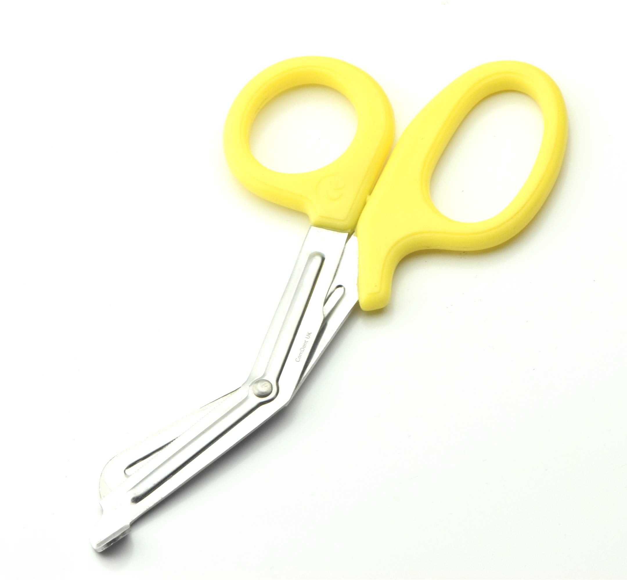ABE First Aid Tuff Cut Utility Scissors 7.5'' Stainless Steel EMT Shears for Emergency Supplies - Yellow