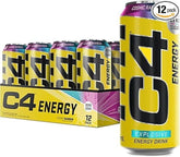 C4 Performance Energy Drinks Cosmic Rainbow 12-Pack - Sugar-Free, 500ml Cans