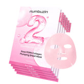 numbuzin No.2 Rose PDRN Collagen Plumping Sheet Mask – Hydrating & Firming Korean Face Mask for Brighter, Youthful Skin (Pack of 5)