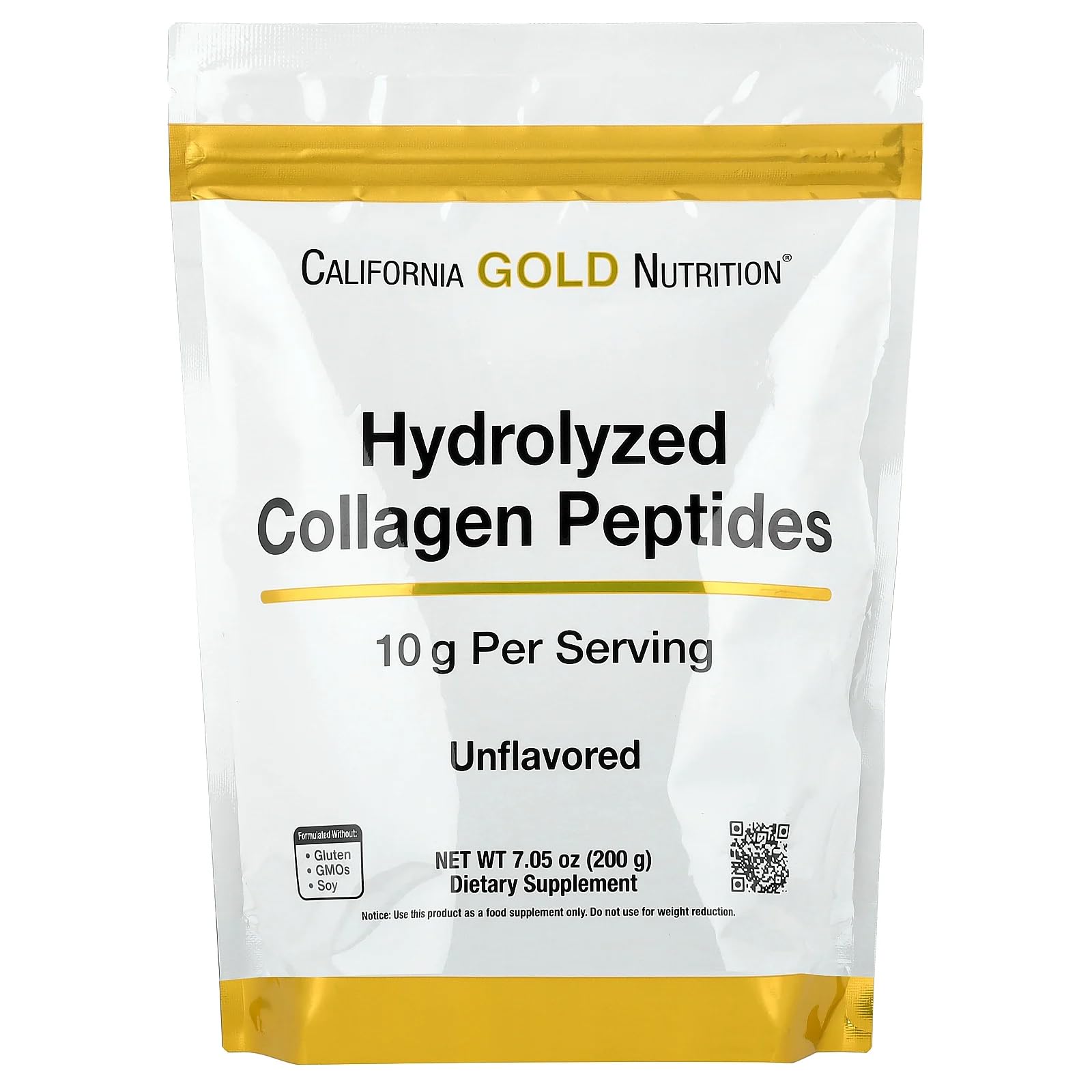 California Gold Nutrition Hydrolyzed Collagen Peptides, Type I & III, Unflavored, 200g