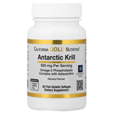 California Gold Nutrition Antarctic Krill Oil - Omega-3 Phospholipids with EPA, DHA & Astaxanthin - Strawberry & Lemon Flavor - 500 mg, 30 Softgels