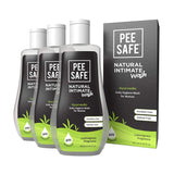 Pee Safe Natural Intimate Wash with Tea Tree Oil & Lactic Acid - Ayurvedic Formula for Itch Relief - 105ml Pack of 3