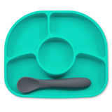 Anti-Spill Silicone Plate & Spoon Set by bblüv Yumi - Leak-Proof Baby Feeding Utensils