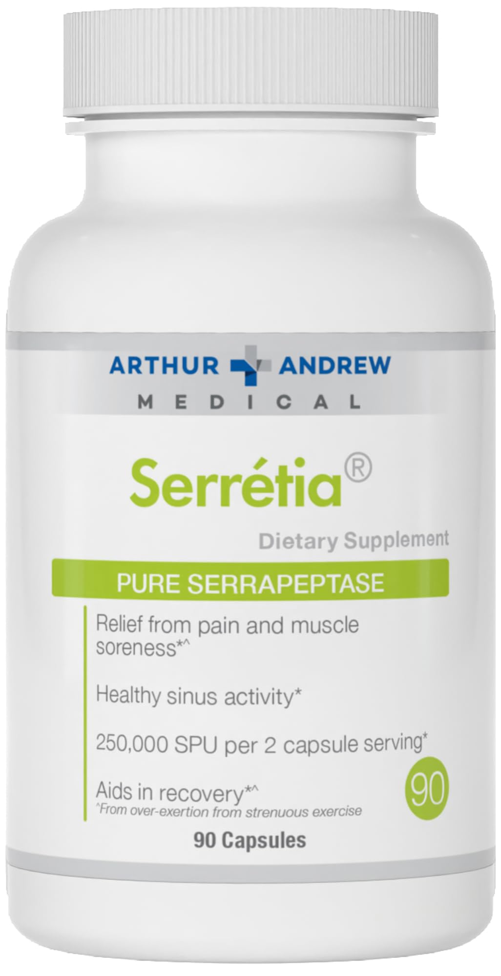 Arthur Andrew Medical Serretia Serrapeptase 500mg Capsules - 90 Count