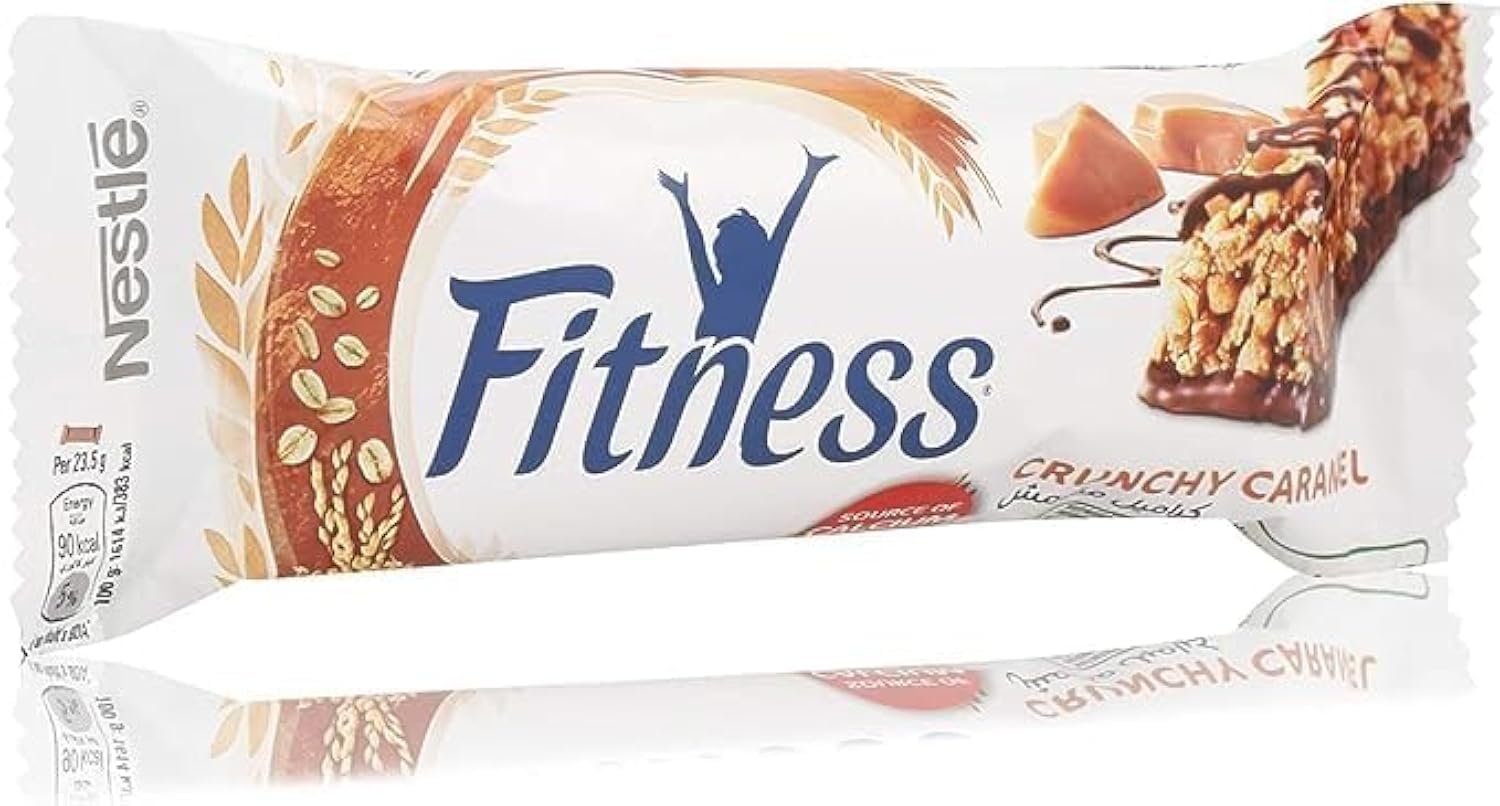 Fitness Crunchy Caramel Cereal Bar - 24 Pack (23.5g Each) - Healthy Snack for Active Lifestyles