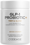 Codeage GLP-1 Probiotic+ - Live Probiotics with Akkermansia & Chicory Inulin, 500 Million AFU
