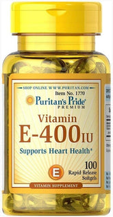 PURITAN'S PRIDE Vitamin E 400 IU - 100 Capsules - Antioxidant Powerhouse
