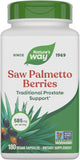 Nature's Way Saw Palmetto Berries, Traditional Prostate Support*, 585 mg per Serving, Non-GMO Project Verified, Vegan, 180 Capsules (Packaging May Vary)