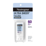 Neutrogena Ultra Sheer Face Sunscreen Stick SPF 60 – Sensitive Skin Care, Mess-Free, Water-Resistant, Oxybenzone-Free (0.47 oz)