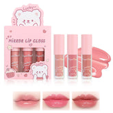 3 Pcs Mini Lip Gloss Set - Tinted Plumping Glow Oil for Teenage Girls & Women | Cute Hydrating Mirror Gloss | Non-Sticky Long-Lasting Moisturizing