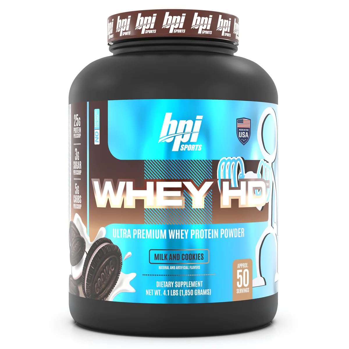 BPI Sports Whey HD Protein Powder - Chocolate Cookie Crunch, 1905g